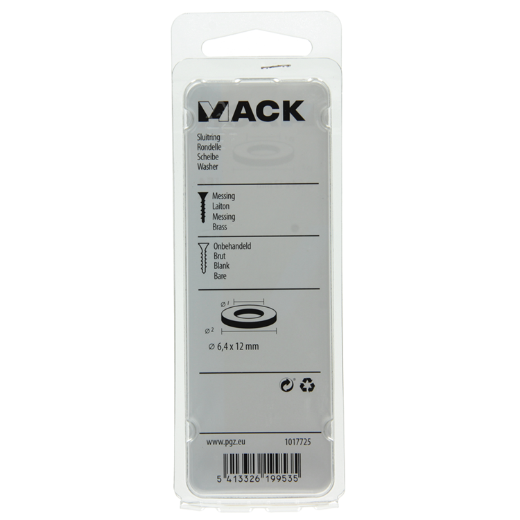 Afbeelding laden in galerijviewer, Mack 1017725 - sluitring messing 6 st 6,4 x 12 mm | 10 stuks