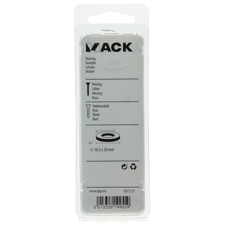 Laden Sie das Bild in Galerie -Viewer, Mack 1017727 - sluitring messing 3 st 10,5 x 20 mm | 10 stuks