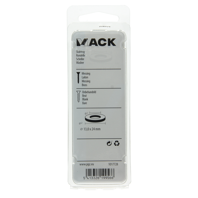 Afbeelding laden in galerijviewer, Mack 1017728 - sluitring messing 2 st 13,0 x 24 mm | 10 stuks