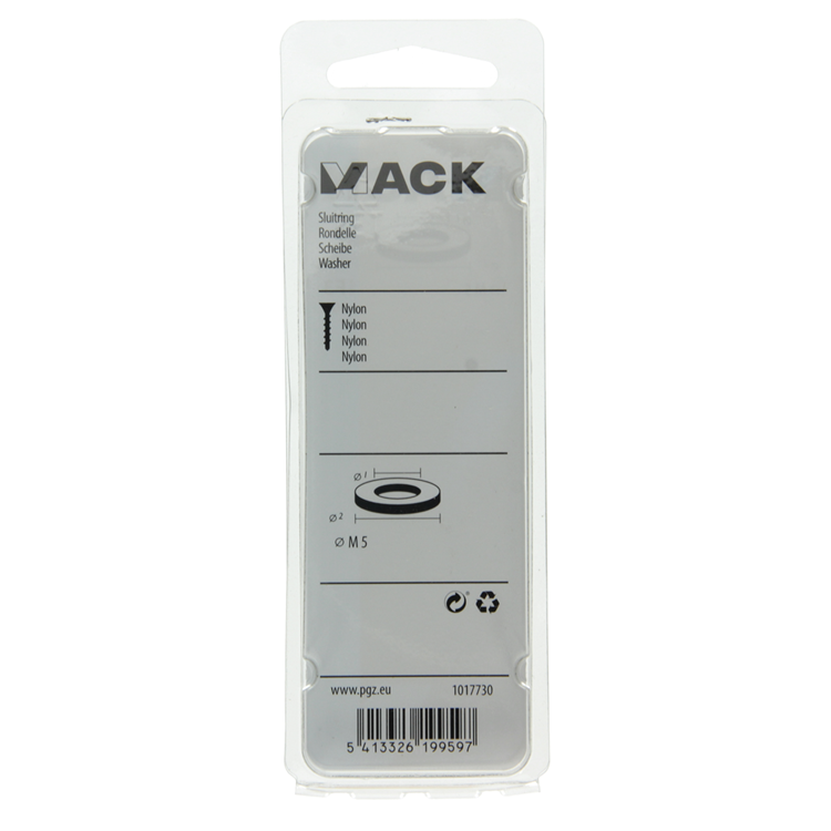 Afbeelding laden in galerijviewer, Mack 1017730 - sluitring nylon 10 st m5 | 10 stuks