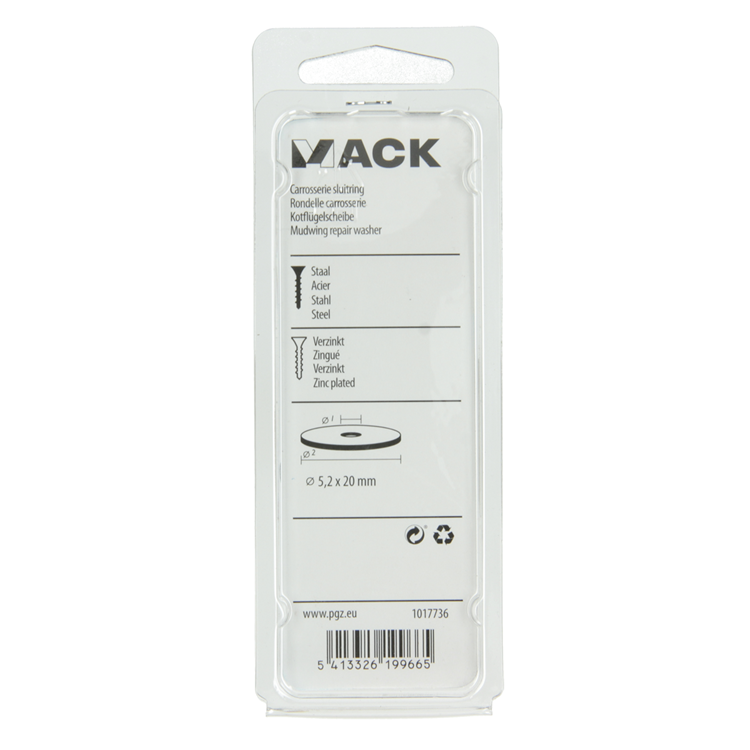 Afbeelding laden in galerijviewer, Mack 1017736 - carrosserie sluitring verzinkt25 st 5,2 x 20 mm | 10 stuks