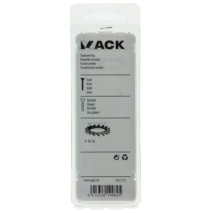 Afbeelding laden in galerijviewer, Mack 1017751 - tandveerring staal verzinkt 10 st m10 | 10 stuks