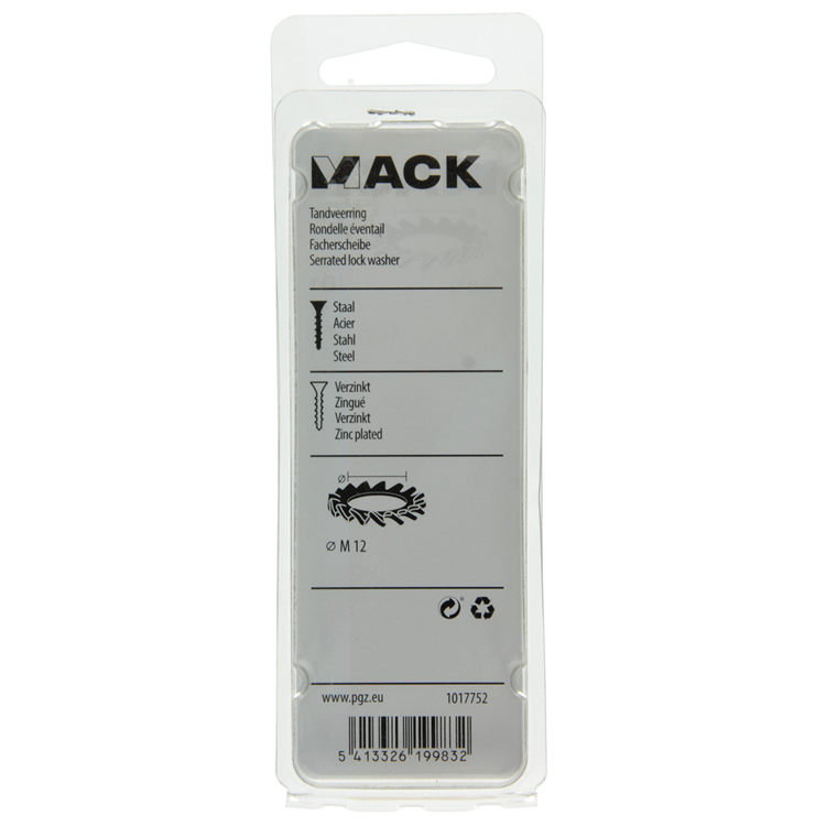 Afbeelding laden in galerijviewer, Mack 1017752 - tandveerring staal verzinkt 8st m12 | 10 stuks