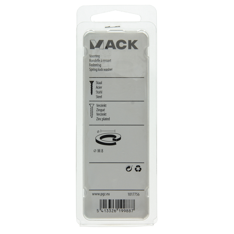 Afbeelding laden in galerijviewer, Mack 1017756 - veerring staal verzinkt 30 st m 8 | 10 stuks