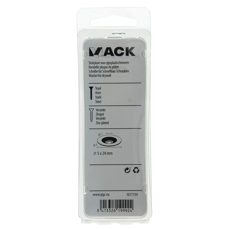 Afbeelding laden in galerijviewer, Mack 1017759 - sluitplaat vr gipsplaatschr. verz. 20 st 5 x 24 mm | 10 stuks
