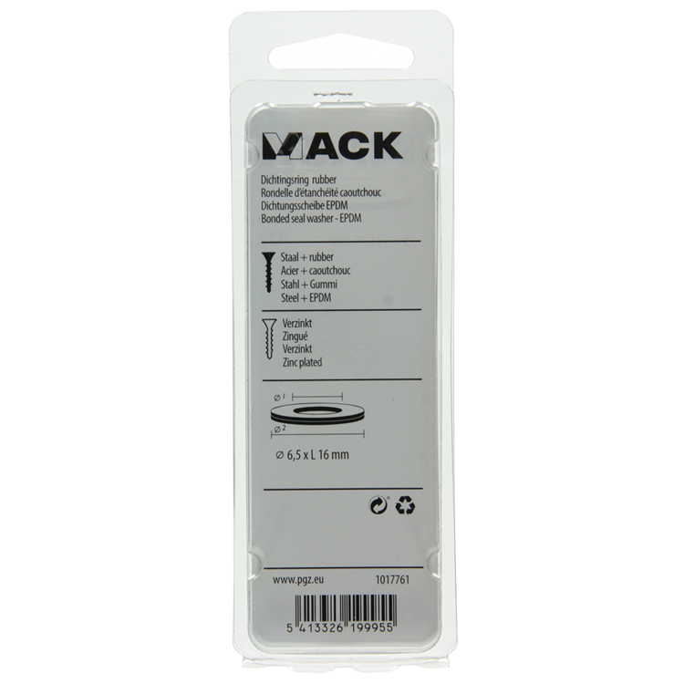 Afbeelding laden in galerijviewer, Mack 1017761 - dichtingsring rubber verzinkt 15 st 6,5 x 16 mm | 10 stuks