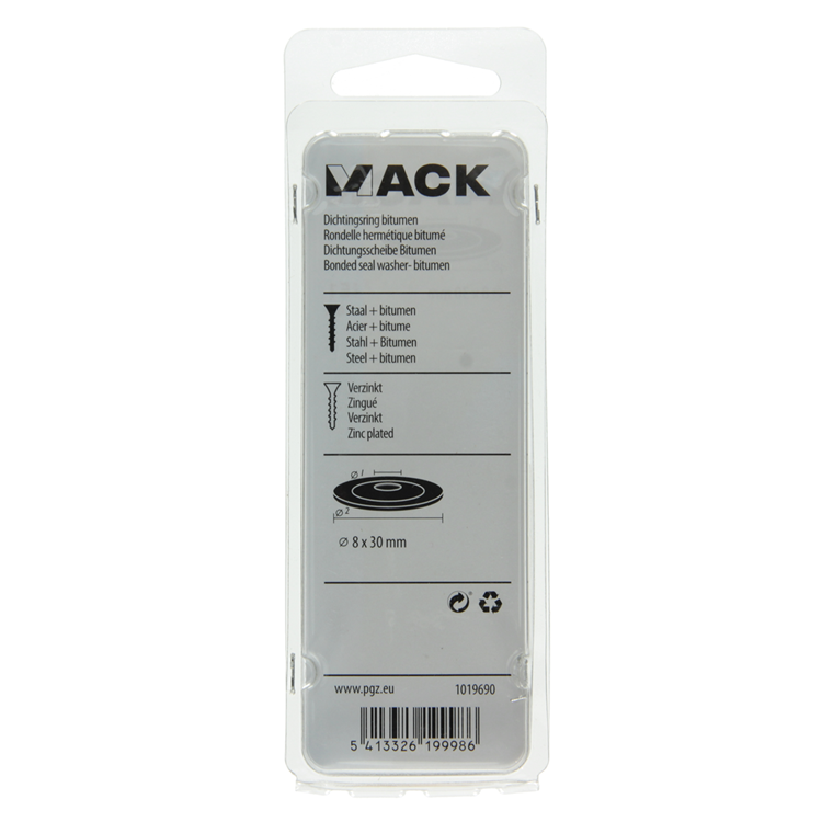 Afbeelding laden in galerijviewer, Mack 1019690 - dichtingsring bitumen verzinkt6 st 8 x 30 mm | 10 stuks