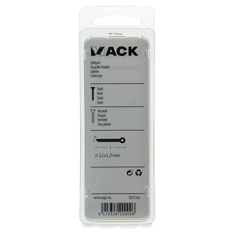 Chargez l'image dans la visionneuse de la galerie, Mack 1017764 - splitpen staal verzinkt 16 st 3,2 x 25 mm | 10 stuks