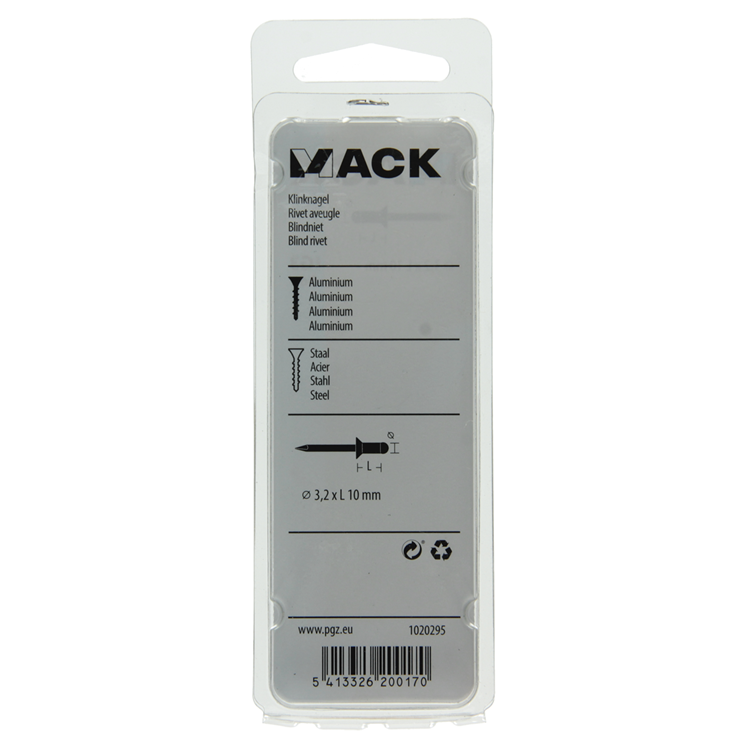 Afbeelding laden in galerijviewer, Mack 1020295 - 36 blindnieten alu 3,2x10mm | 10 stuks