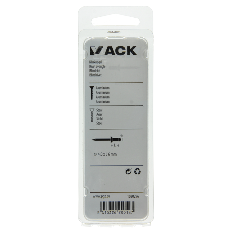 Afbeelding laden in galerijviewer, Mack 1020296 - 40 blindnieten alu 4,0x6mm | 5 stuks
