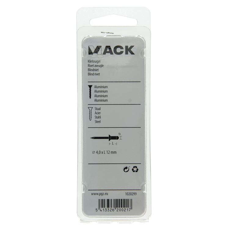 Afbeelding laden in galerijviewer, Mack 1020299 - 28 blindnieten alu 4,0x12mm | 5 stuks