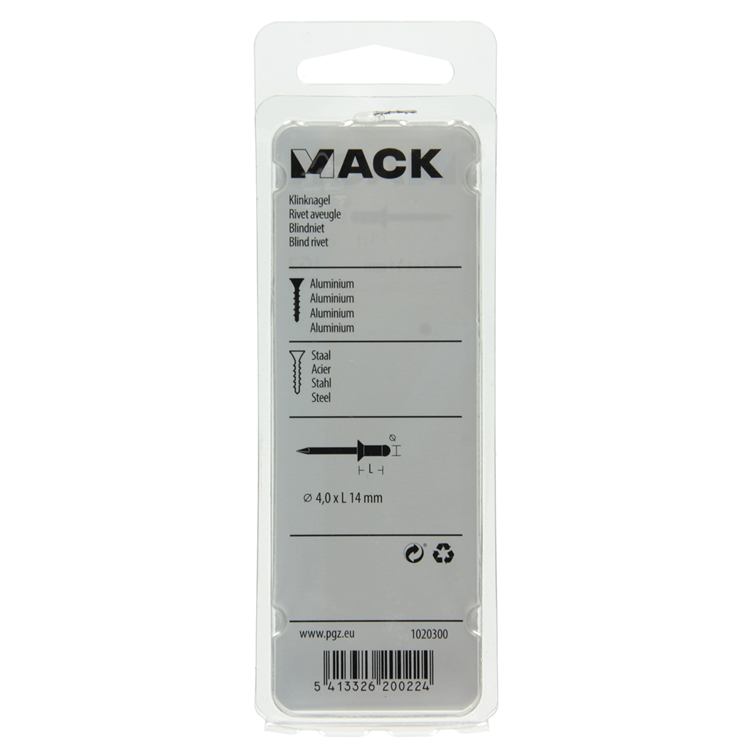 Afbeelding laden in galerijviewer, Mack 1020300 - 26 blindnieten alu 4,0x14mm | 5 stuks