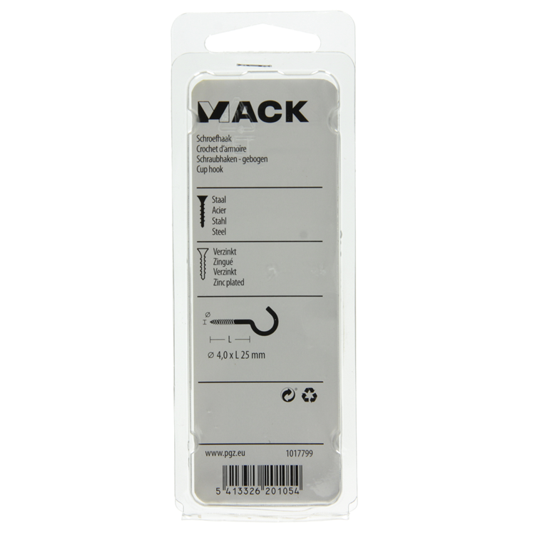 Afbeelding laden in galerijviewer, Mack 1017799 - schroefhaak staal verzinkt 7st 4,0 x 25 mm | 10 stuks