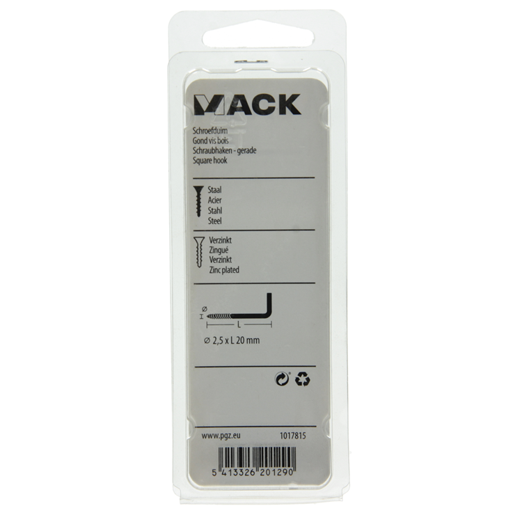 Afbeelding laden in galerijviewer, Mack 1017815 - schroefduim staal verzinkt 20 st 2,5 x 20 mm | 10 stuks