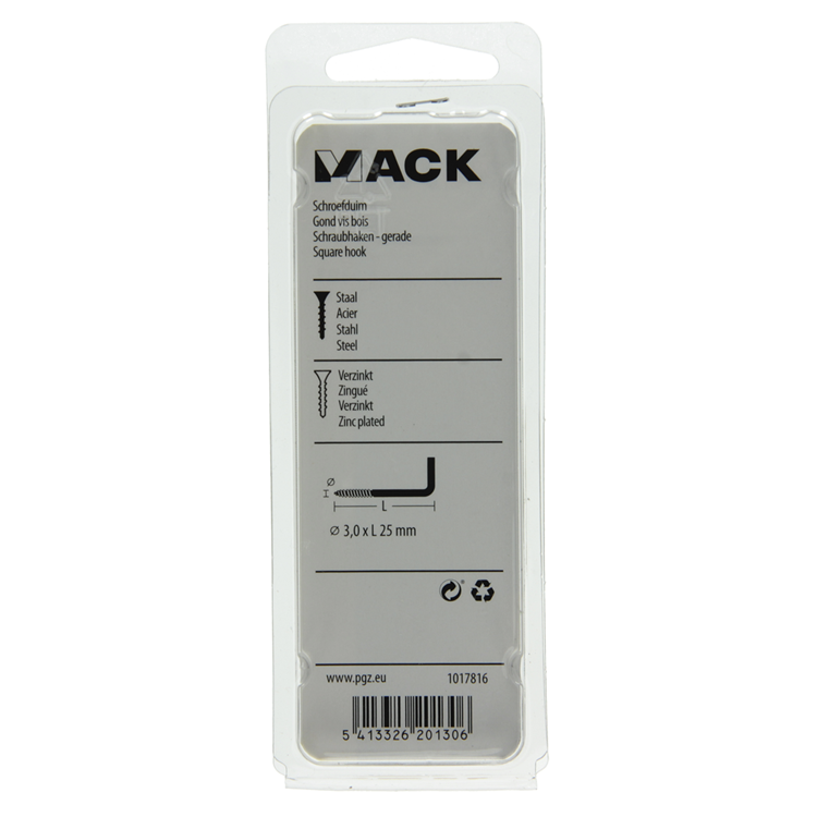 Afbeelding laden in galerijviewer, Mack 1017816 - schroefduim staal verzinkt 18st 3,0 x 25 mm | 10 stuks