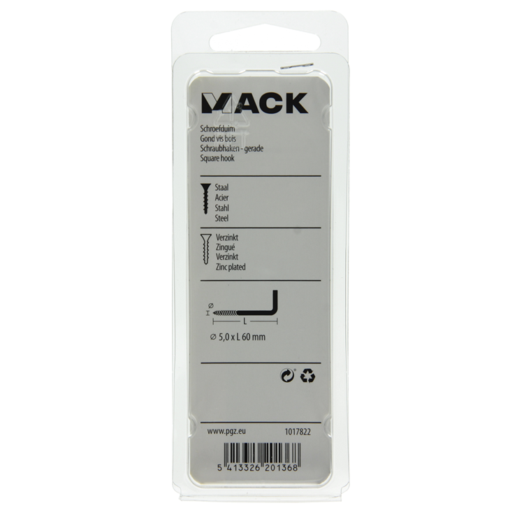 Afbeelding laden in galerijviewer, Mack 1017822 - schroefduim staal verzinkt 4st 5,0 x 60 mm | 10 stuks