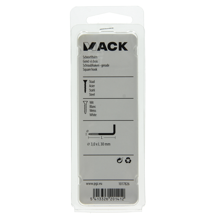 Afbeelding laden in galerijviewer, Mack 1017826 - schroefduim staal wit 6 st 3,0 x 30 mm | 10 stuks