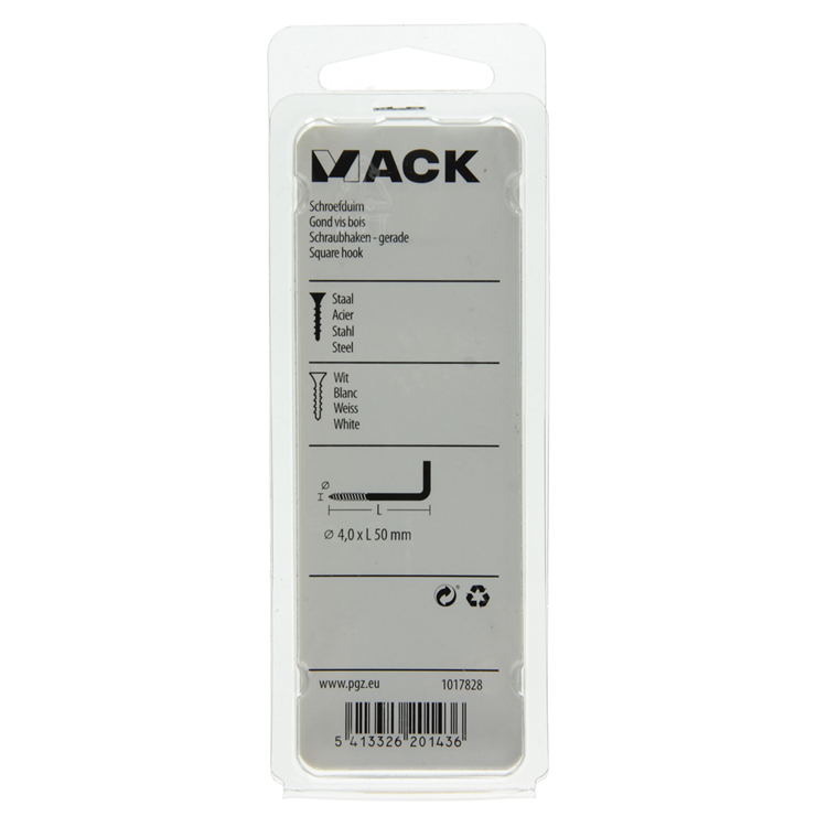 Afbeelding laden in galerijviewer, Mack 1017828 - schroefduim staal wit 3 st 4,0 x 50 mm | 10 stuks