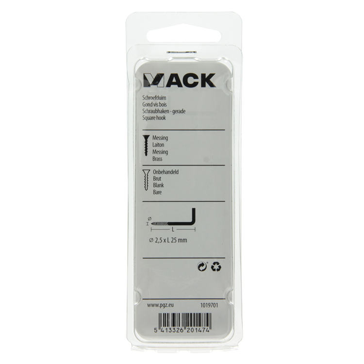 Cargue la imagen en el visor de la galería, Mack 1019701 - schroefduim messing 7 st 2,5 x 25mm | 10 stuks