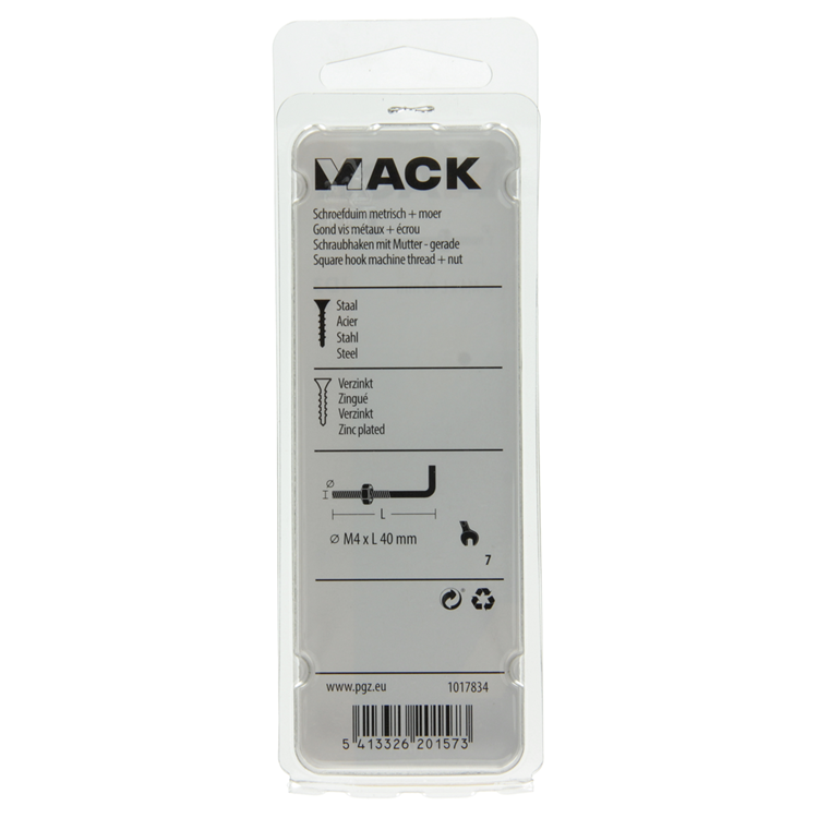 Afbeelding laden in galerijviewer, Mack 1017834 - schroefduim metrisch + moer staal 5 st m4 x 40 mm | 10 stuks