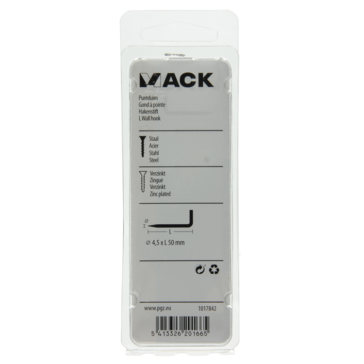 Afbeelding laden in galerijviewer, Mack 1017842 - puntduim staal verzinkt 6 st 4,5 x 50 mm | 10 stuks