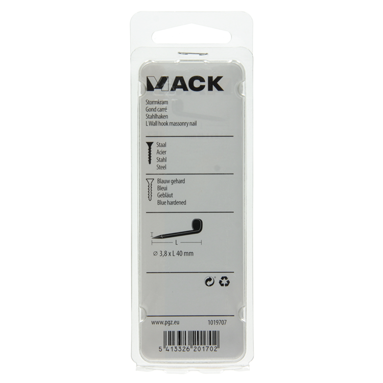 Afbeelding laden in galerijviewer, Mack 1019707 - balkhaak geblauwd staal 7 st 3,8 x 40mm | 5 stuks