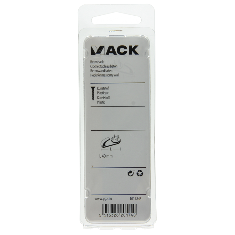 Afbeelding laden in galerijviewer, Mack 1017845 - betonhaak kunststof 3st 40mm | 10 stuks