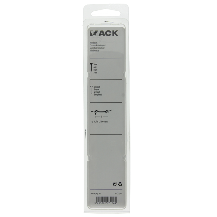 Afbeelding laden in galerijviewer, Mack 1017850 - windhaak staal verzinkt 2 st 4,5 x 100 mm | 5 stuks