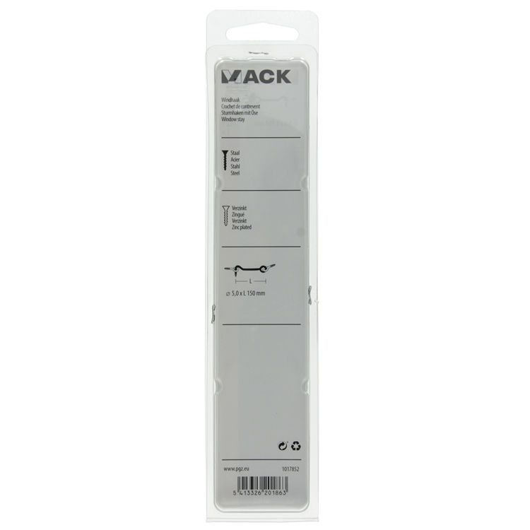 Afbeelding laden in galerijviewer, Mack 1017852 - windhaak staal verzinkt 1 st 5,0 x 150 mm | 5 stuks
