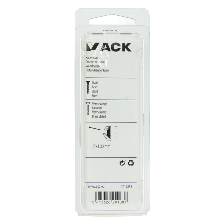Afbeelding laden in galerijviewer, Mack 1017853 - kaderhaak staal vermessingd 12 st 7 x 23 mm | 10 stuks