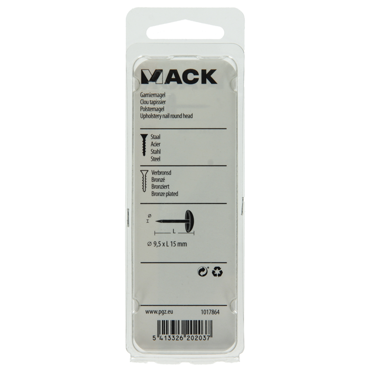 Afbeelding laden in galerijviewer, Mack 1017864 - garniernagel staal verbronsd 35 st 9,5 x 15 mm | 10 stuks