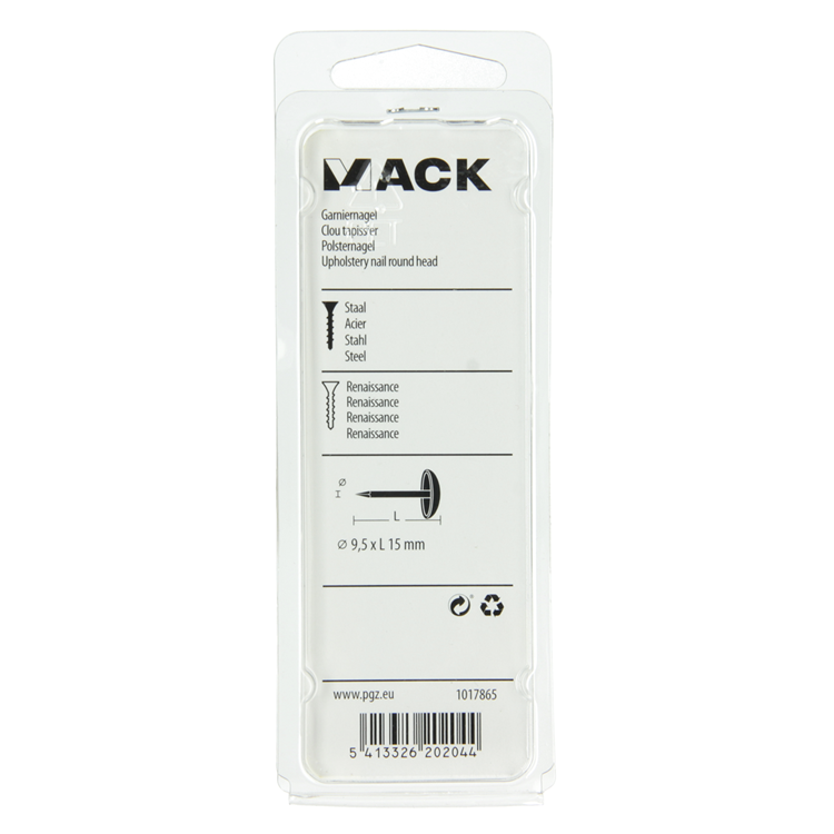 Afbeelding laden in galerijviewer, Mack 1017865 - garniernagel staal renaissance 25 st 9,5x15 mm | 10 stuks