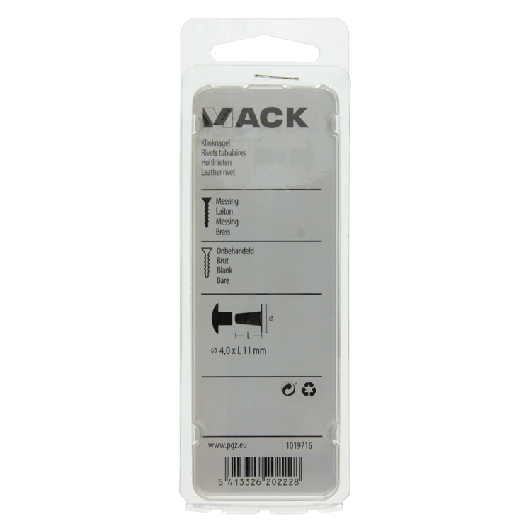 Afbeelding laden in galerijviewer, Mack 1019716 - klinknagel messing 9 st 4,0 x 11mm | 10 stuks
