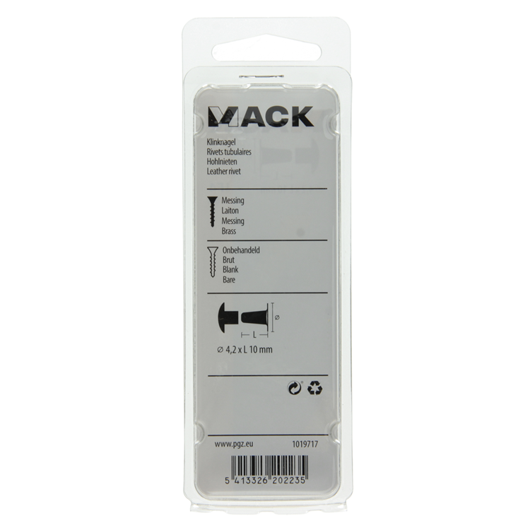 Afbeelding laden in galerijviewer, Mack 1019717 - klinknagel messing 6 st 4,2 x 10 mm | 10 stuks