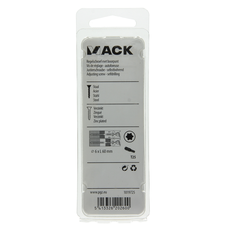 Afbeelding laden in galerijviewer, Mack 1019725 - regelschroef verzinkt 10 st 6 x 60 mm | 10 stuks