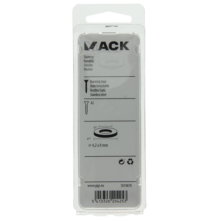 Afbeelding laden in galerijviewer, Mack 1019870 - sluitring inox a2 20 st m4 | 10 stuks