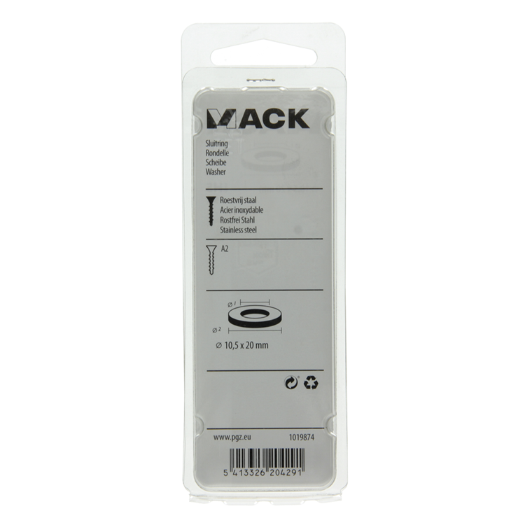 Afbeelding laden in galerijviewer, Mack 1019874 - sluitring inox a2 9 st m10 | 10 stuks