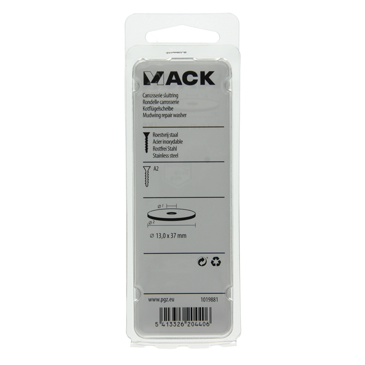 Afbeelding laden in galerijviewer, Mack 1019881 - carrosserie sluitring inox a2 2 st 13,0x37 | 10 stuks
