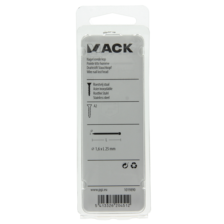 Afbeelding laden in galerijviewer, Mack 1019890 - nagel ronde kop inox a2 35 st 1,6 x 25 mm | 10 stuks