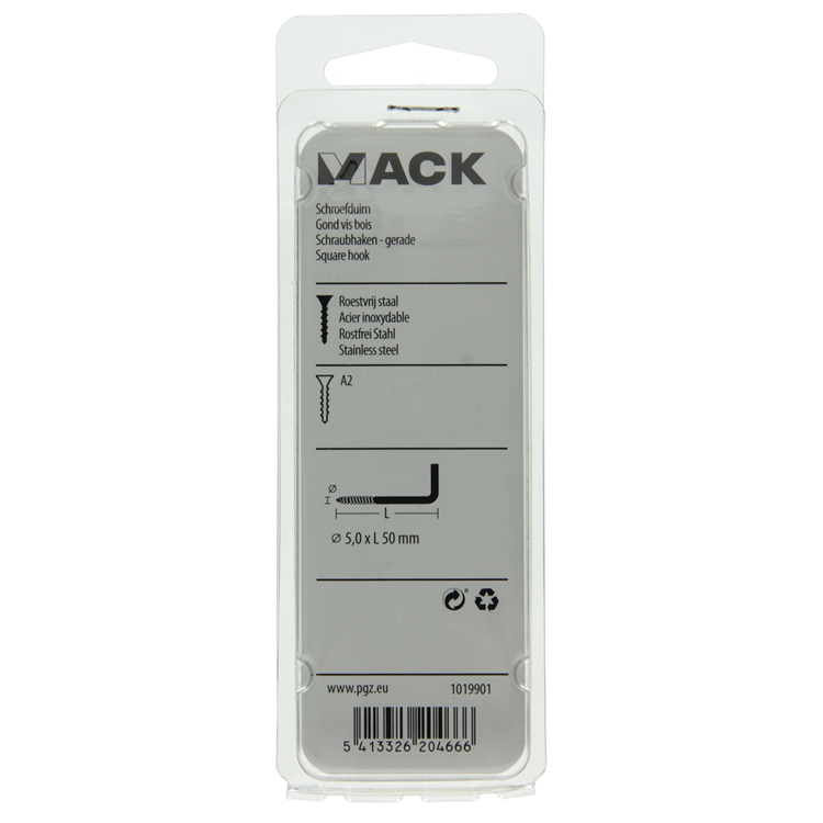 Afbeelding laden in galerijviewer, Mack 1019901 - schroefduim roestvrijstaal 2 st 5,0x50 mm | 10 stuks