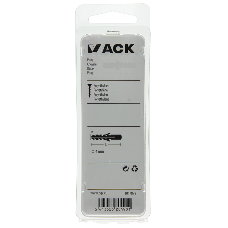 Afbeelding laden in galerijviewer, Mack 1017878 - plug polyethyleen 50 st 4 mm | 10 stuks