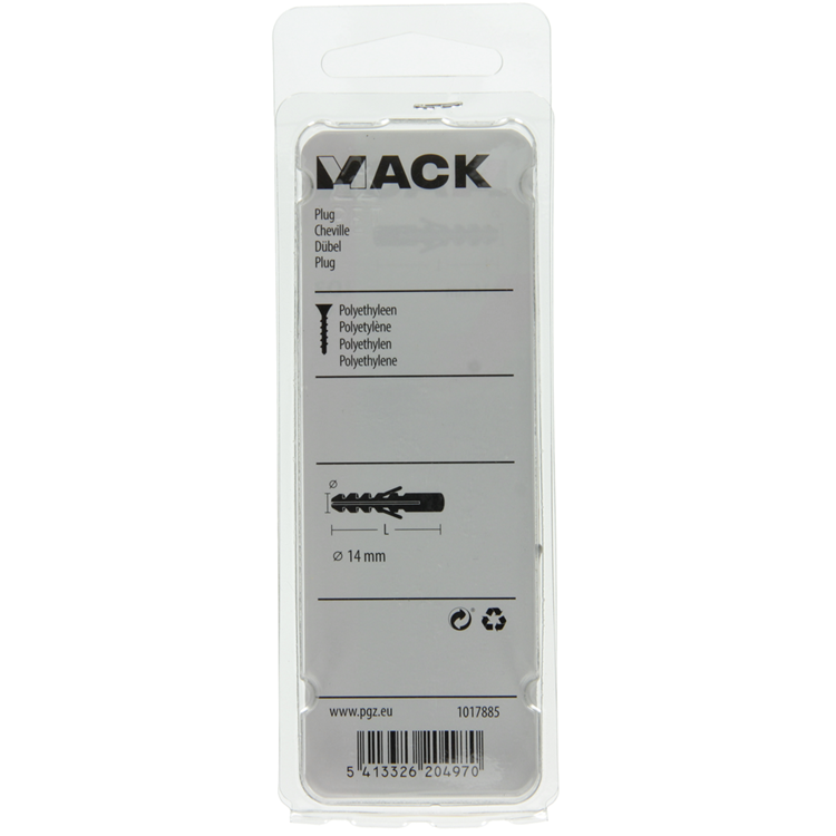 ギャラリービューアに画像をロードする, Mack 1017885 - plug polyethyleen 4 st 14 mm | 5 stuks