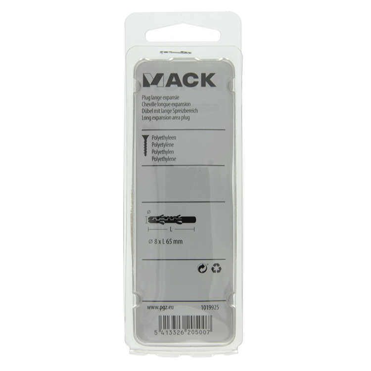 Afbeelding laden in galerijviewer, Mack 1019925 - plug lange expansie polyethyl 10 st 8 x 65 mm | 5 stuks
