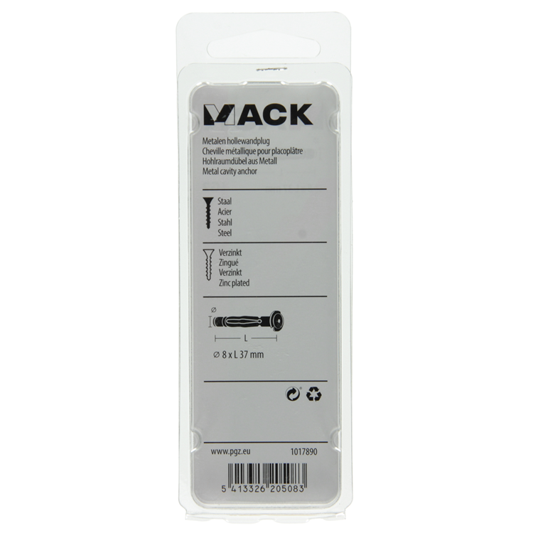 Afbeelding laden in galerijviewer, Mack 1017890 - metalen hollewandplug verzinkt4 st 8 x37 mm | 10 stuks