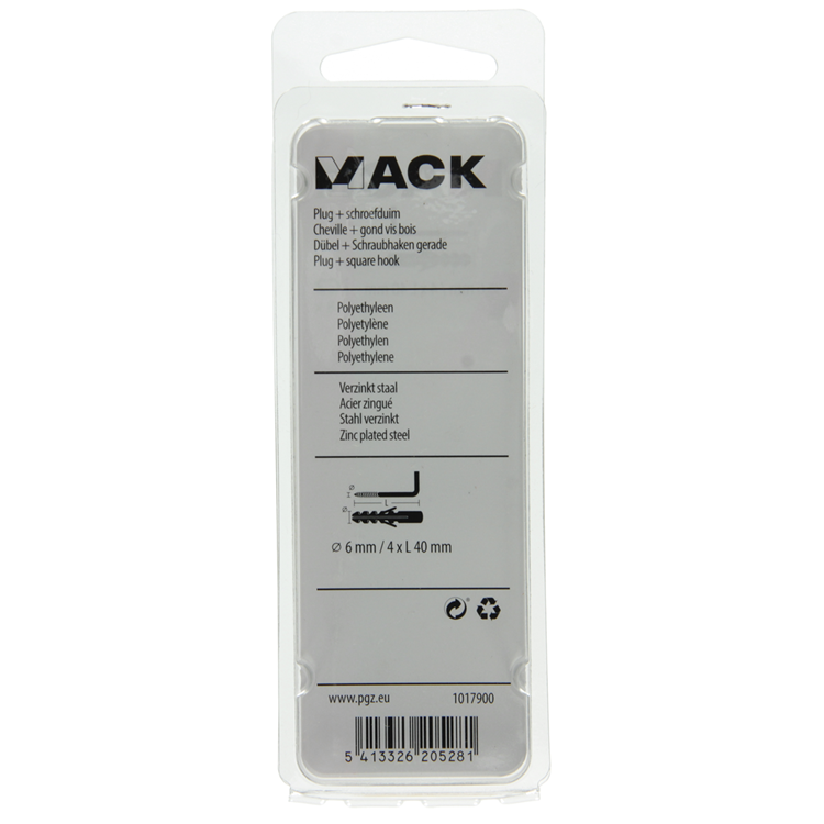 Afbeelding laden in galerijviewer, Mack 1017900 - plug + schroefduim polyeth 8 st 6mm 4x40mm | 5 stuks