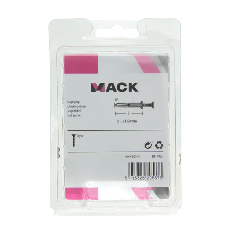 Afbeelding laden in galerijviewer, Mack 1017908 - nylon nagelplug polyamide 10 st 6 x 60 mm | 5 stuks