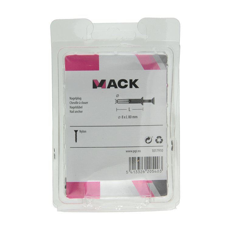 Afbeelding laden in galerijviewer, Mack 1017910 - nylon nagelplug polyamide 8 st 8 x 80 mm | 5 stuks