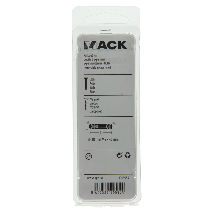Afbeelding laden in galerijviewer, Mack 1019955 - keilbouthuls verzinkt 4 st m6 x 40 mm | 10 stuks