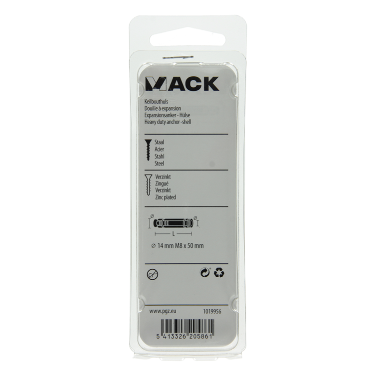 Afbeelding laden in galerijviewer, Mack 1019956 - keilbouthuls verzinkt 2 st m8 x 50 mm | 10 stuks