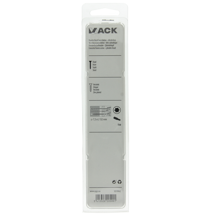 Afbeelding laden in galerijviewer, Mack 1019962 - beton raamschroef verzinkt cil.kop 8st 7,5 x 132 mm | 5 stuks